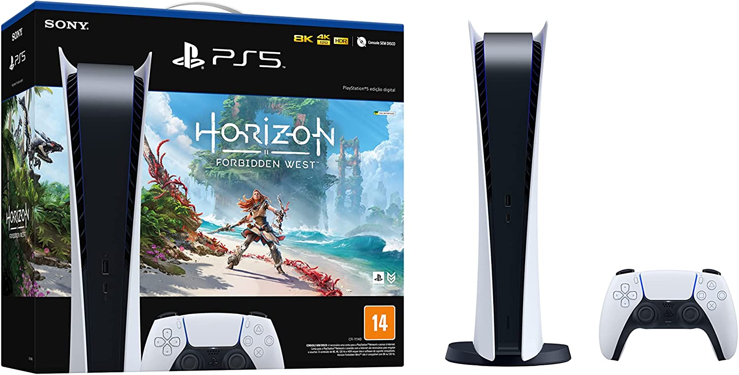 Console Playstation 5 + Game Horizon Forbidden West + Headset Sem