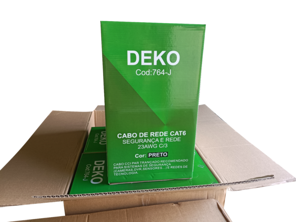 CABO DE REDE CAT6 PRETO 305M 23AWG UTP 4 PARES DEKO 764 - Image 5